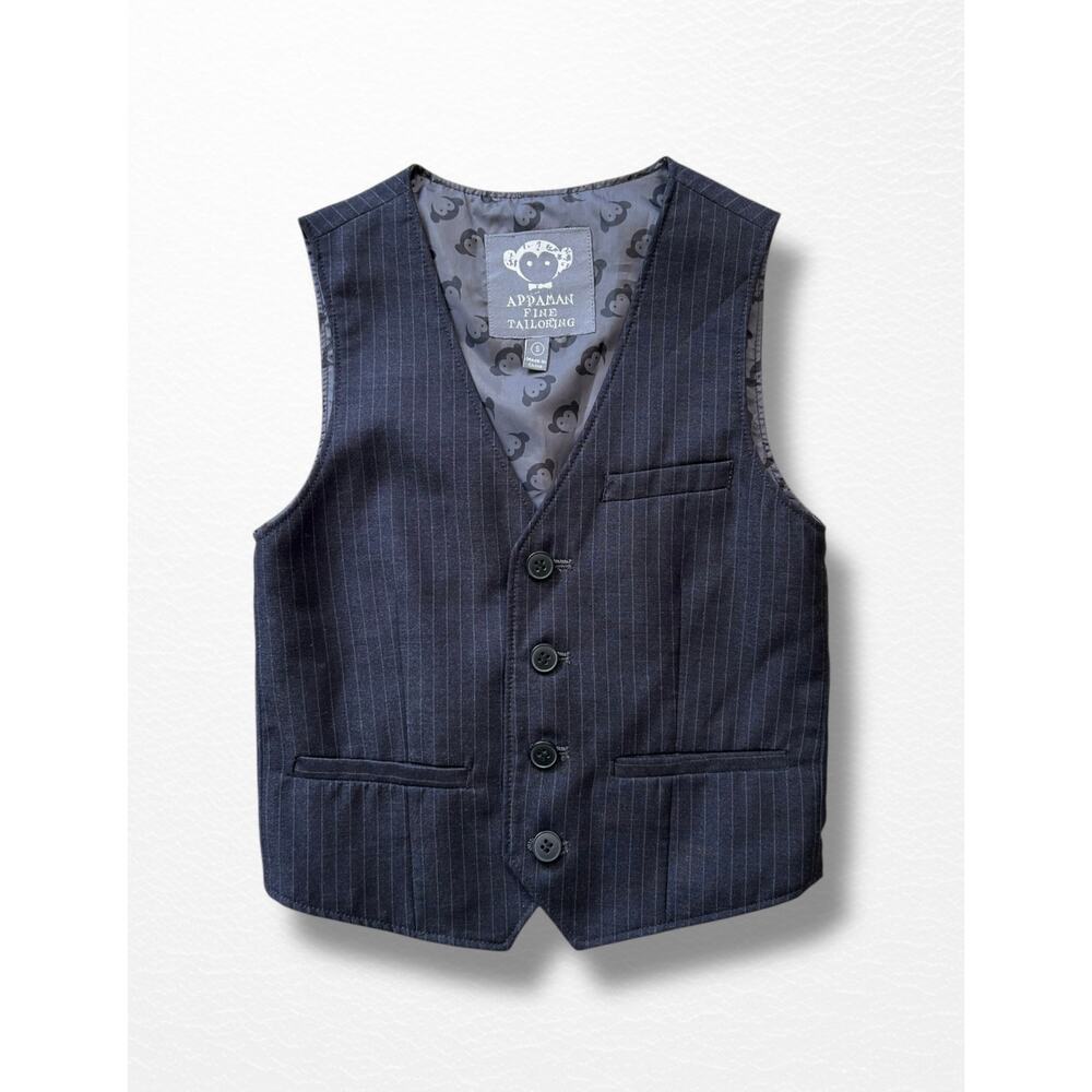 Appaman Pinstriped Tailored Vest, Size 5 - Picture 5 of 9